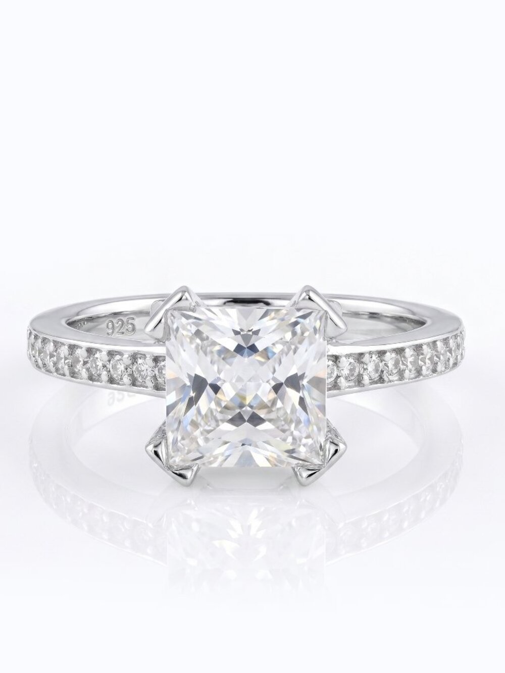 Princess Cut Sterling Silver 925 Engagement, Charmed Aroma Wedding Ring